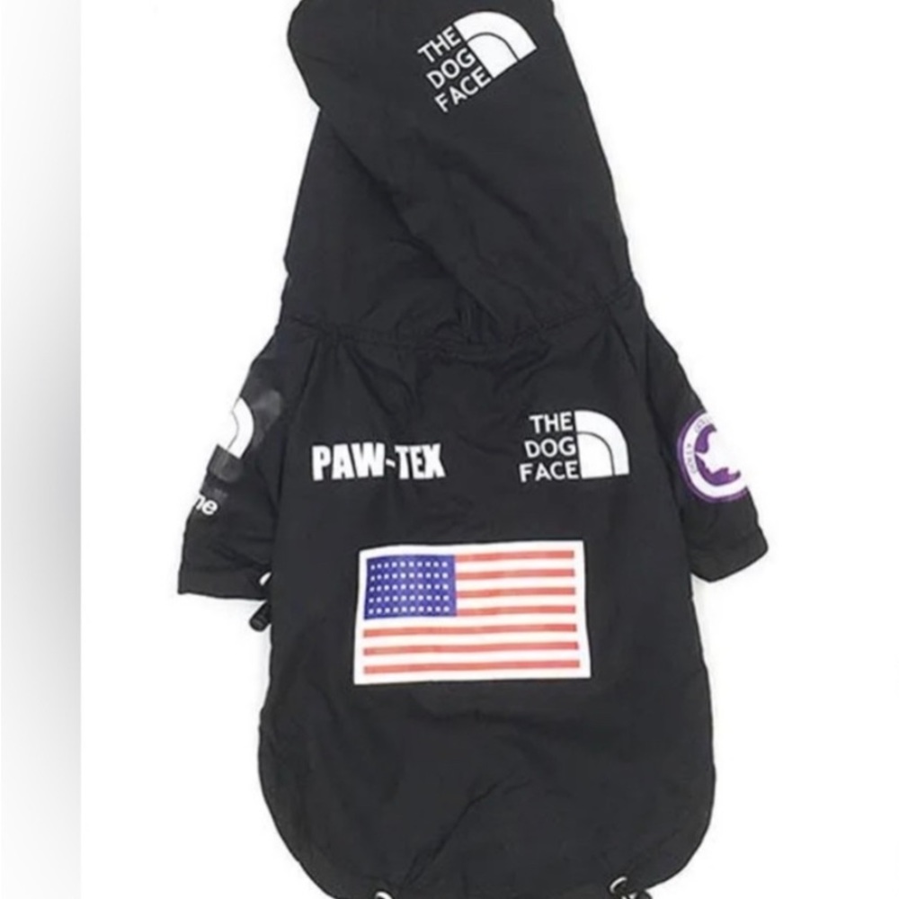 The Dog Face WindbreakerJacket for small dogs. Two sizes available